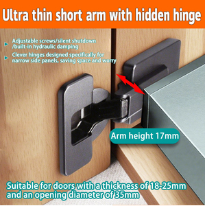 Lincho thủy lực đệm đồ nội thất Bản lề cửa tủ bản lề Titan quá trình mỏng giảm xóc Bản lề cho 18-26 dày gỗ Hội Đồng Quản Trị - Product Image 1