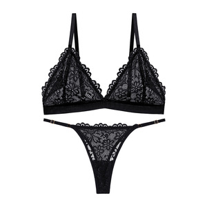 Reggiseno in Pizzo Ultra Sottile Senza Imbottitura e Senza Ferretto, Traspirante, Sexy con Perizoma, Set Intimo Femminile - Product Image 6
