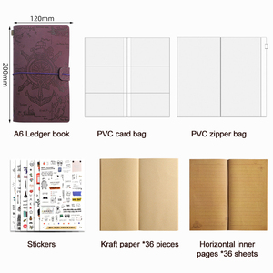 A6 Vintage pirata Design Notebook, diario di viaggio ricaricabile, diario in stile europeo per la <span class=keywords><strong>scrittura</strong></span> <span class=keywords><strong>creativa</strong></span> e note quotidiane - Product Image 6