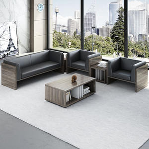 व्यापार बातचीत कार्यालय सोफे कॉफी टेबल संयोजन आधुनिक बैठक चमड़े कला अवकाश सोफे बैठक मेहमानों स्वागत सोफा - Product Image 4