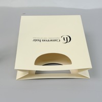 Personalisierte Cremefarbene Papiertüte Luxus-Geschenktüte für Haarverlängerungen Salon-Events Werbegeschenke Schreibwaren & Kulturartikel Verpackung