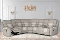 Sofá esquinero reclinable en forma de L, tapizado, extensible, de diseño moderno estilo americano, con consola, ideal para salas de cine en casa.