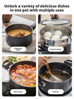 Petite casserole légère en acier inoxydable antiadhésive avec couche de titane, compatible induction, couvercle en verre, pour aliments pour bébés et lait