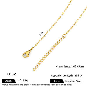 Produsen Grosir Rantai Kalung O-chain Lapis Emas 18K Stainless Steel 45+5mm Trendi Unisex untuk Pembuatan Kalung - Product Image 6