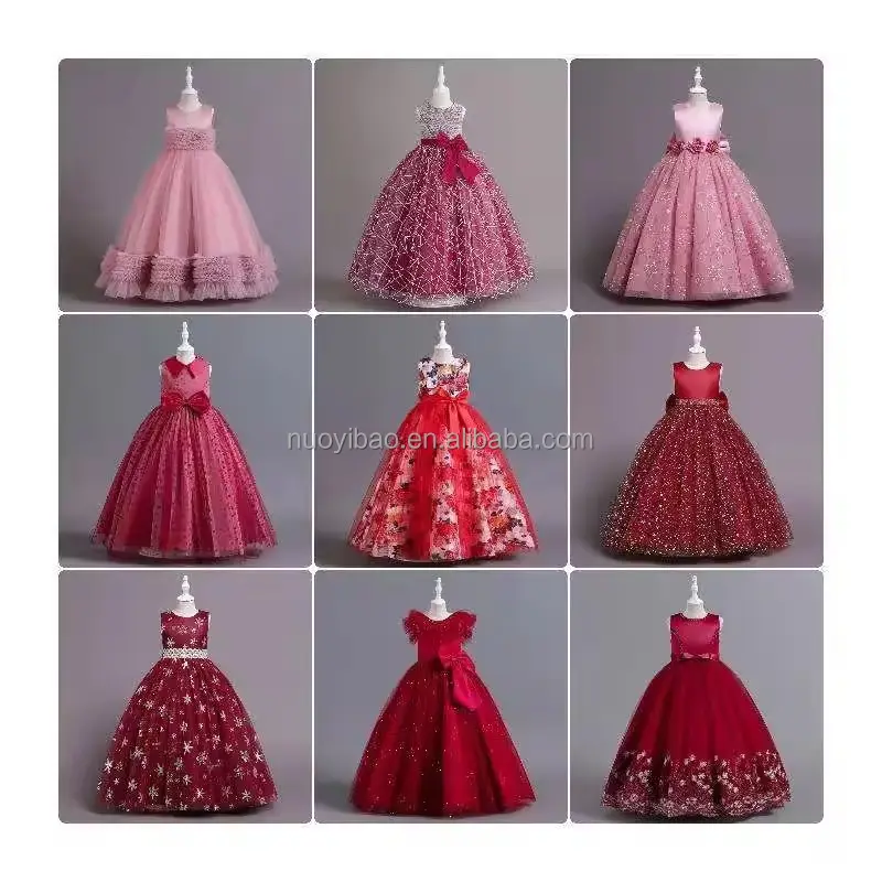 Pakaian anak-anak gaun pesta mewah gaun rok desain Tulle gaun bunga untuk anak perempuan
