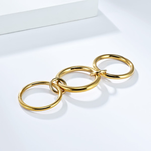 Minimalist Gold Stackable <b>Ring</b> Geometric Design Women's Jewelry Gift - Product Image 3