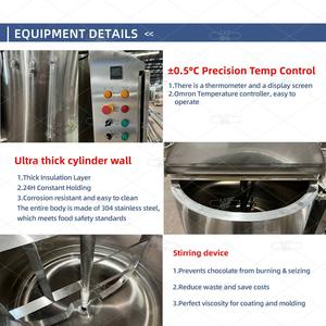 Machine à fondre le <span class=keywords><strong>chocolat</strong></span> automatique de petite taille en acier inoxydable de qualité alimentaire SS304 - Product Image 5