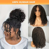 Pelucas de Cabello Humano Jerry Curly con Encaje Frontal HD, Pre-Desplumadas, Rizadas Profundas, Sin Pegamento, para Mujeres