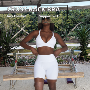 Nuevo Sujetador Deportivo Sexy para Mujer con Espalda Cruzada, Transpirable, de Poliamida + Spandex, Venta al Por Mayor - Product Image 3