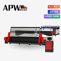 Machine de découpe à jet d'eau CNC APW à angle de 45 degrés, pompe pour la découpe de carreaux de granit et de pierre, moteur 420Mpa de pression, certifiée CE ECS