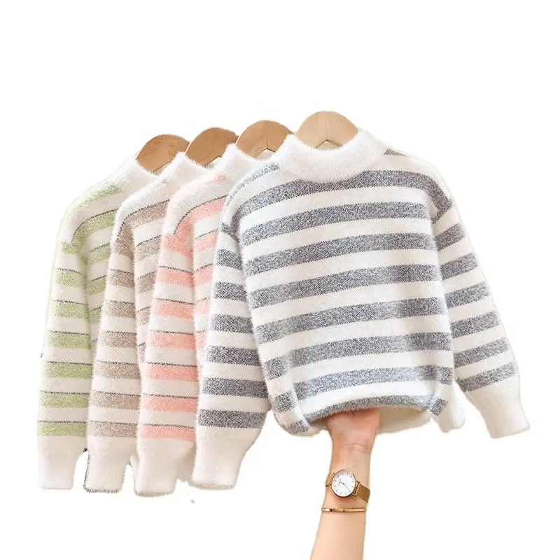ChaodianBoys sweats coton à manches longues col rond pull enfant en bas âge enfants hiver chaud chemise pull hauts 3t-8t