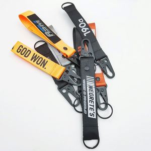 Llaveros personalizados para exteriores con mosquetón resistente, cordón de poliéster tejido y cinta de poliéster cosida para muñeca - Product Image 3