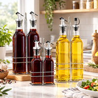 Bouteilles Distributrices en Verre pour Huile d'Olive en Gros 100ml 250ml 500ml, Bouteille à Sauce et Vinaigre pour Cuisine avec Bec Verseur