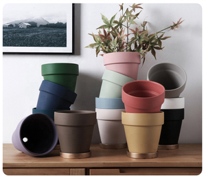 4 "5" 6 "vasi da fiori in ceramica di colore vasi per fioriera in ceramica vaso in Terracotta con vassoio in oro per la decorazione domestica - Product Image 6