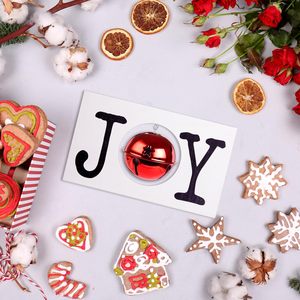 3 pcs Christmas khối gỗ dấu hiệu: niềm vui tuyết Noel centerpieces với chuông, mộc mạc trang trại tầng khay trang trí cho kỳ nghỉ bên - Product Image 6