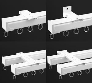 Rail de rideau en aluminium de haute qualité, robuste, pour plafond, double rail, 1001 - Product Image 5
