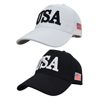 Gorra de béisbol unisex con bandera estadounidense bordada en 3D, de 6 paneles, ajustable, para exteriores, estilo camionero, deportiva, de verano, con letras, de terciopelo.