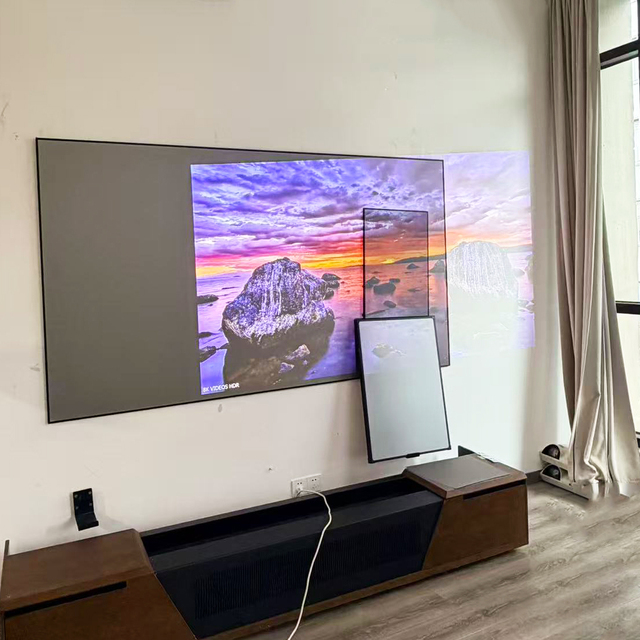 Factory ultra Short Throw Projector Screen Fixed Frame Screen 4K HD ALR Grey Crystal Projection Screen for Laser TV Home Theater