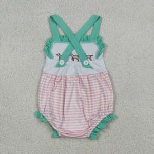 Ropa de bebé RTS Boutique: Pelele burbuja estampado para niñas, lindo mono de algodón y elastano con cremallera, tela de estambre. - Product Image 2