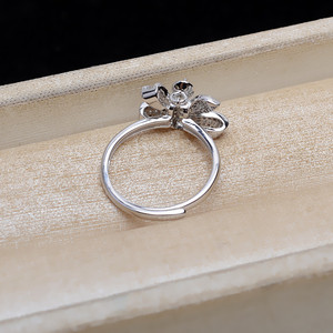 Anillo Abierto Ajustable de Plata S925 con Forma de Lazo de Mariposa, para Perlas de 8-10 mm, Accesorio, Soporte Vacío JG5177 - Fornituras y Componentes de Joyería - Product Image 4