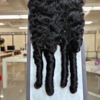 Extensions de cheveux humains vierges bruts birmans bouclés 15A avec boucles en spirale aux extrémités, tissage rapide, noir naturel, mèches à crocheter