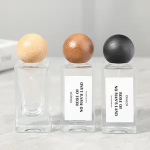 High-end air freshener square round fine mist cosmetic packaging 30mL 50mL empty spray glass perfume bottle