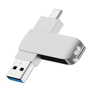 Đĩa U Kim Loại Sử Dụng Kép Logo Tùy Chỉnh USB 2.0 3.0 Tốc Độ Cao 16Gb 32Gb 64Gb Máy Tính Di Động Flash U Drive