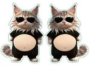 Autocollants 3D en TPR créatifs et moelleux en forme de chat Nyan Nyan, <span class=keywords><strong>ventre</strong></span> rond, anti-stress, cadeaux amusants pour la marque ZIMO, 14 ans et plus, modèle D109-2, unisexe - Product Image 3