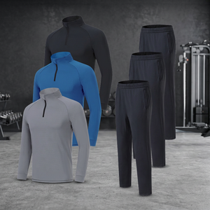 Conjunto Deportivo Casual para Hombre, Camiseta y Pantalones 2 en 1, Transpirable, Ecológico, Ligero, con Cierre de 1/4 - Product Image 4