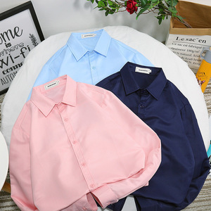 Camisa blanca de manga larga de Color de otoño <span class=keywords><strong>para</strong></span> hombre, vestido profesional, ropa de hombre gordo de talla grande a la moda <span class=keywords><strong>para</strong></span> foto de boda - Product Image 3