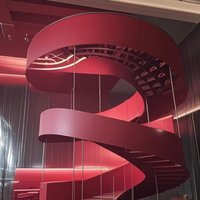 Escalier extérieur rotatif en acier inoxydable 304 pour villa, maison, évacuation incendie, grenier, en spirale incurvée