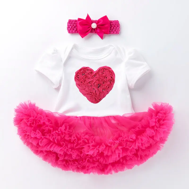 LSW Fashion Summer Girls Princess Infant 1Y Birthday Party gonna a maniche corte con gonna a due pezzi