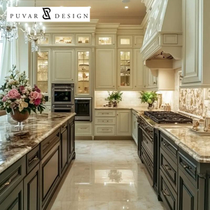 Gabinetes de Cocina Personalizados en Verde Salvia, Unidades de Madera Estilo Provincial Francés con Acabado Antiguo, Solución Integral para Toda la Casa - Product Image 3