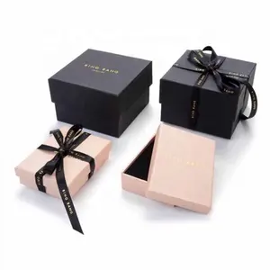 Benutzer definierte hochwertige recycelbare 2 Stück weiße starre Luxus Halskette Box benutzer definierte Logo Papier Geschenk verpackungen