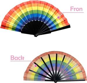 Abanicos de mano de <span class=keywords><strong>lunares</strong></span> promocionales personalizados en stock <span class=keywords><strong>Abanico</strong></span> de mano de costillas de plástico plegables Más colores - Product Image 3