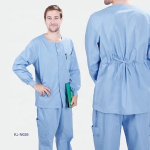 Ciel blu infermiera tuta a manica lunga <span class=keywords><strong>abbigliamento</strong></span> <span class=keywords><strong>medico</strong></span> con cintura regolabile in vita Rayon taglia 3XL uniforme - Product Image 1