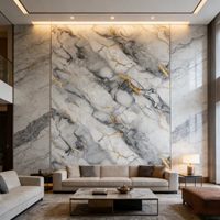 Panneau mural en PVC moderne avec rayures dorées, panneau mural stratifié SPC, panneau mural en PVC marbré UV, panneaux et planches de décoration intérieure