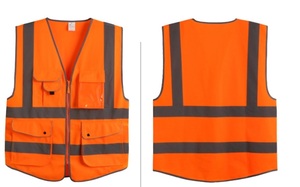 Gilet de sécurité réfléchissant en maille pour hommes et femmes avec poches et fermeture éclair sur le devant, gilet en maille haute visibilité, gilet de travail de construction haute visibilité - Product Image 4