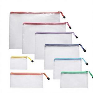Pochette de classement <span class=keywords><strong>A4</strong></span> en PVC imperméable avec fermeture éclair, grande capacité, couleurs assorties, pochettes à fermeture éclair en PVC, porte-documents transparents <span class=keywords><strong>format</strong></span> <span class=keywords><strong>A4</strong></span> - Product Image 1