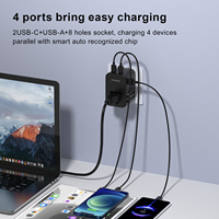 Adaptador de Pared USB-C de 3 Puertos con Carga Rápida Super Mini GaN PD 3.0 de 65W, Enchufe Universal, Certificado CE/FCC, para Cargador de Viaje para Portátil