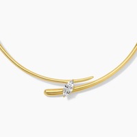 Colliers ras du cou anti-ternissement en or 14 carats et argent S925, Collier statement ouvert en moissanite 2026, Bijoux de mode élégants