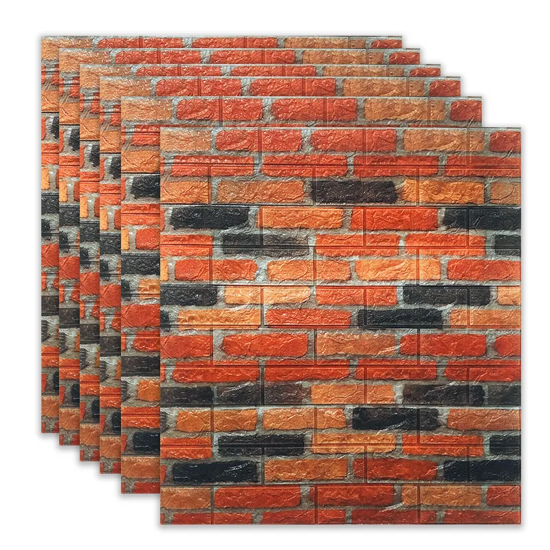 waterproof murals nature 3d brick wall stickers xpe foam wallpaper self adhesive for home decoration