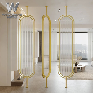 Cloison de séparation en verre et acier inoxydable rotative, personnalisable, moderne, minimaliste, multifonctionnelle et opaque - Product Image 6