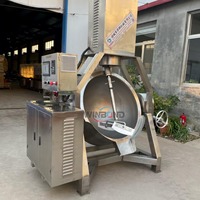 Autocuiseur industriel à haute température pour sauce Pho Bouillon alimentaire Bakso Bouillon de viande Remplisseur de sauce avec mélangeur pour restaurant