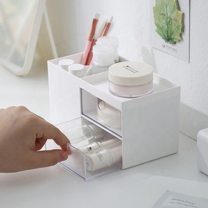 <strong>Small</strong> Desk Organizer with Drawers Mini Plastic Stationery Storage with Pen Holder Multi-Compartment Supply <strong>Box</strong> for Office School - Product Image 3