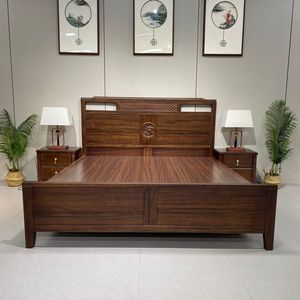 Nouveau lit plateforme en bois de rose 1,8 m avec rangement, mobilier de chambre - Product Image 2