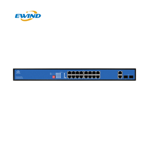 สวิตช์แบบ POE กิกะบิต16พอร์ต AI ที่มีการจัดการระบบคลาวด์120W 802.3af/at พร้อม2 RJ45 + พอร์ต SFP รีโมทคอนโทรล VLAN สำหรับกล้อง IP - Product Image 1