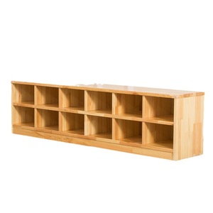 Armoire simple en bois massif 9-23, armoire de rangement multifonction pour enfants, étagère de rangement pour jouets de maternelle, armoire murale sur pied - Product Image 5