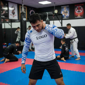 Camiseta de Manga Larga Unisex para Jiu Jitsu, Diseño Digital, Secado Rápido, Compresión, Ropa de Gimnasio, BJJ MMA, Spandex/Nylon, Eagle View - Product Image 3