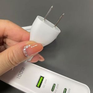 Chargeur de téléphone portable US/EU/UK 100W multi-ports double PD à charge rapide, tête de charge universelle, câble d'extension de prise - Product Image 4